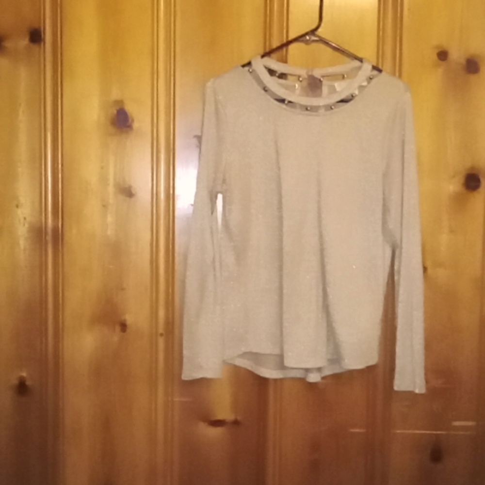 Michael kors beaded neck sweater shirt